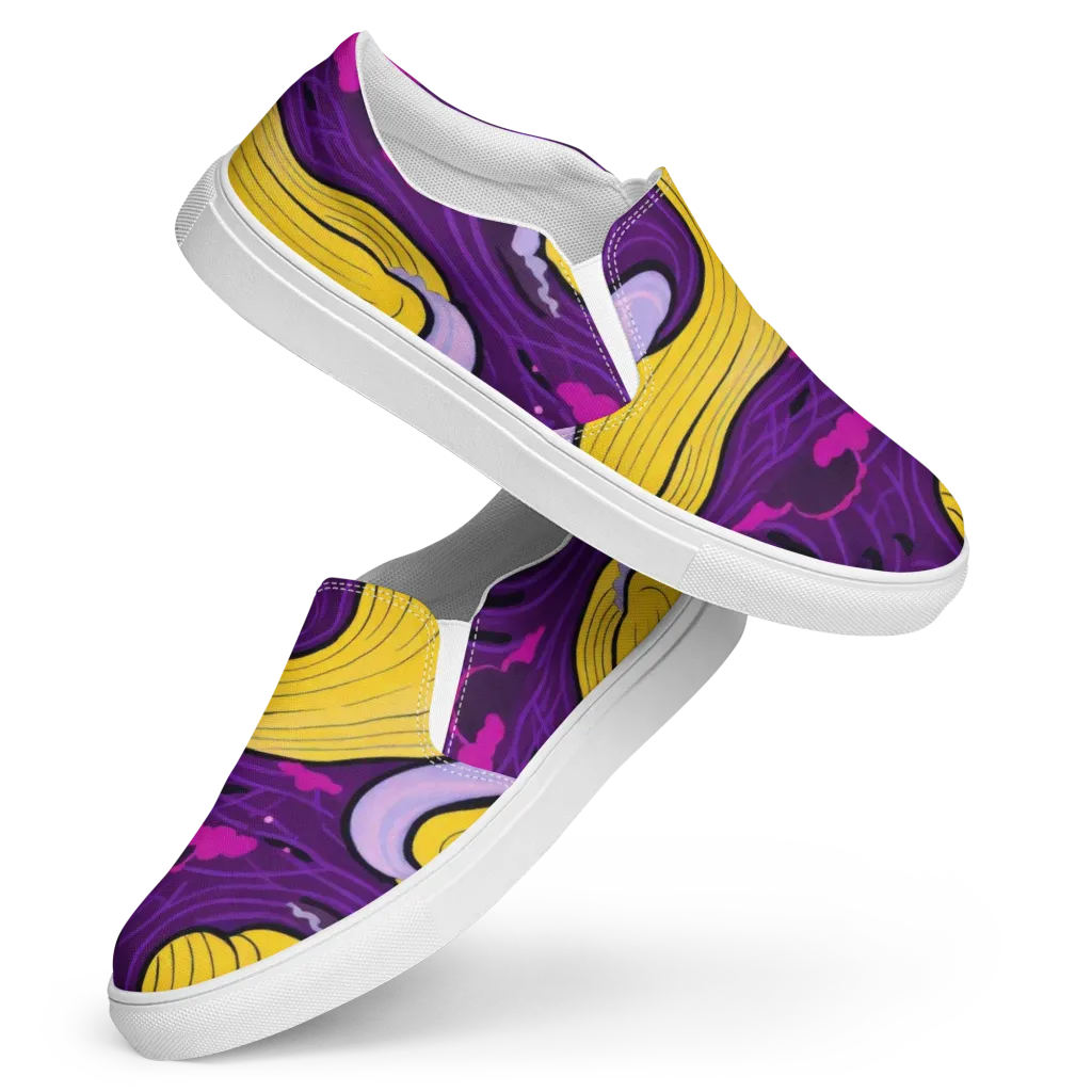 Neon Moonwash on Women's Slip-On Canvas Shoes — Front