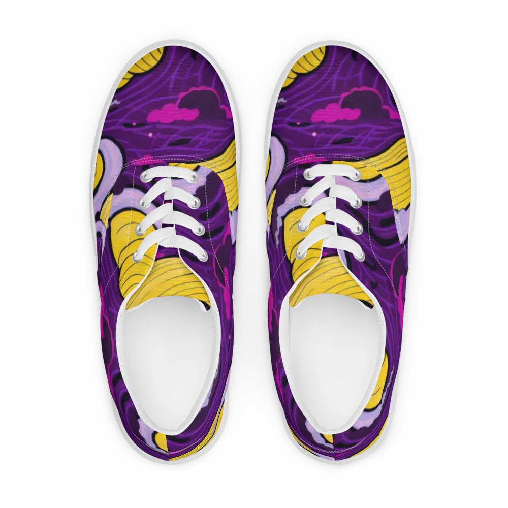 Neon Moonwash on Men's Lace-Up Canvas Shoes — Front