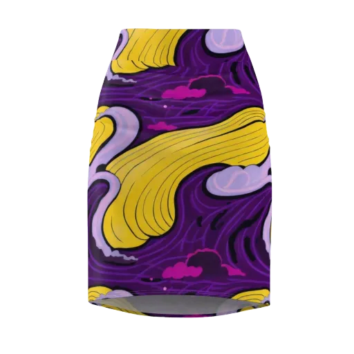 Neon Moonwash on a Pencil Skirt