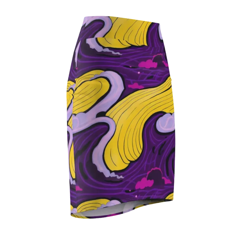 Neon Moonwash on Pencil Skirt — Front Side