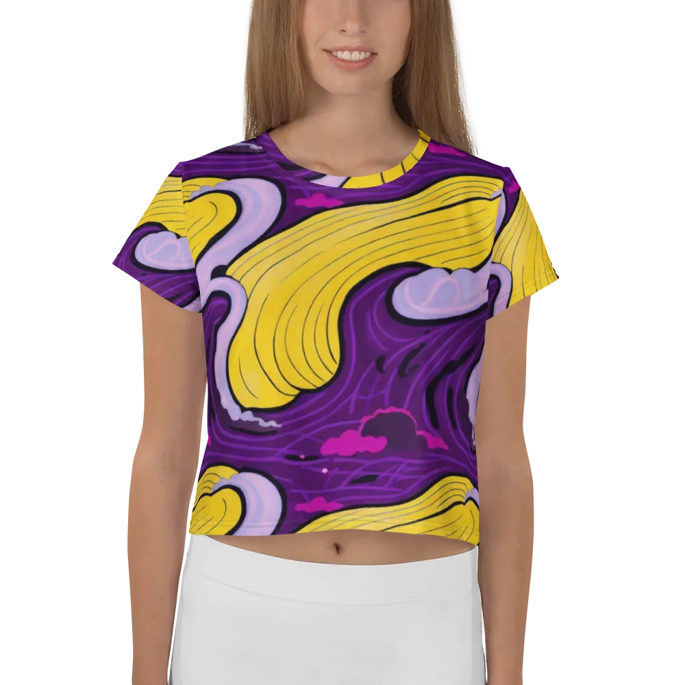 Neon Moonwash on Crop Tee — Front
