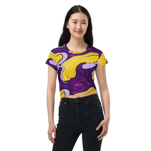Neon Moonwash on a Crop Tee