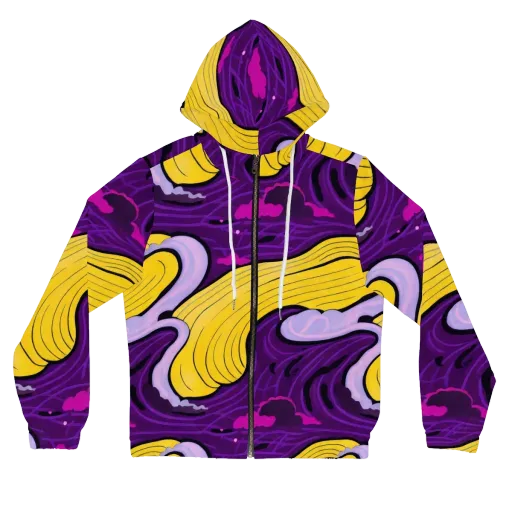 Neon Moonwash on a Women's Full-Zip Hoodie