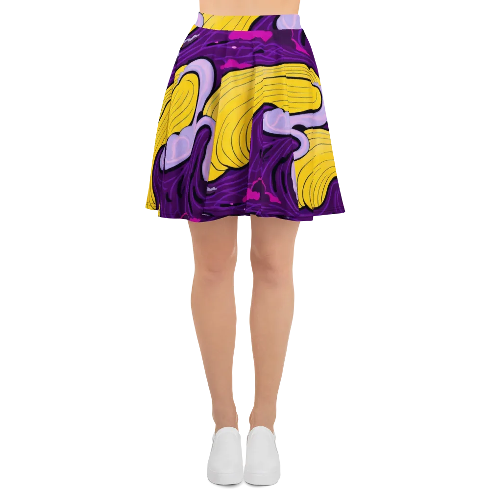 Neon Moonwash on Skater Skirt — Front