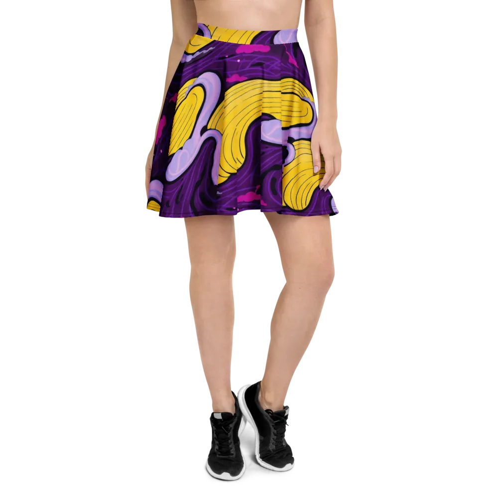 Neon Moonwash on Skater Skirt — Front