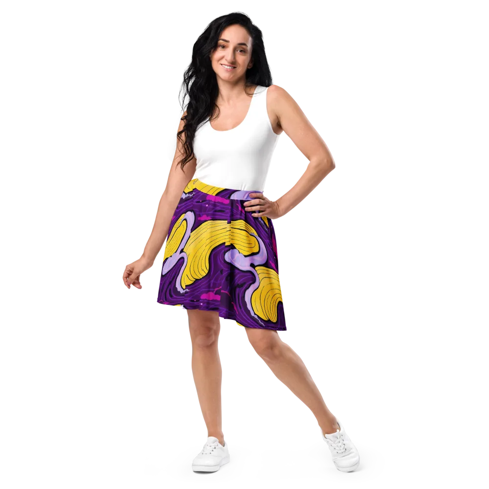 Neon Moonwash on Skater Skirt — Front