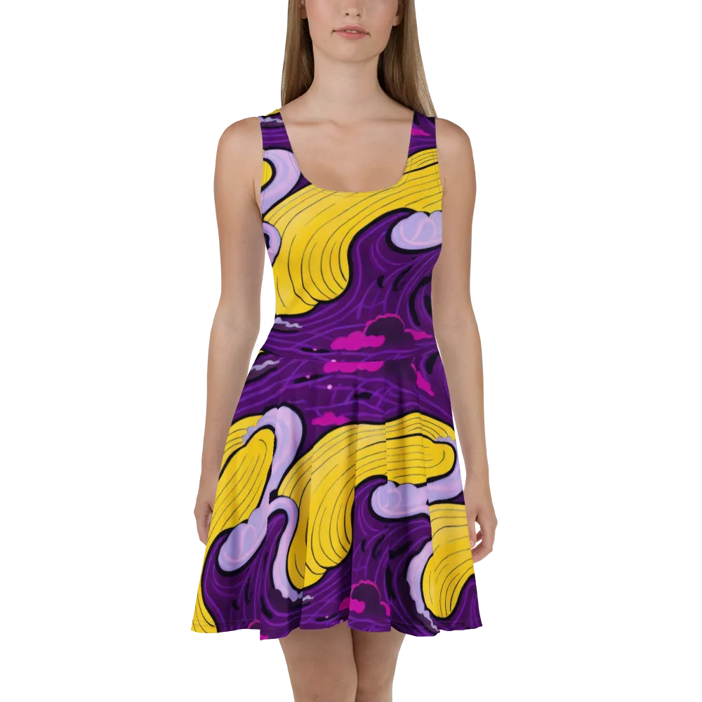 Neon Moonwash on Skater Dress — Front