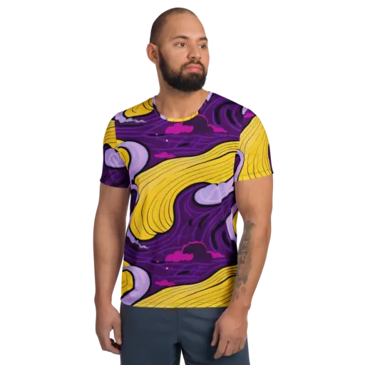 Neon Moonwash on a Men's Athletic T-Shirt