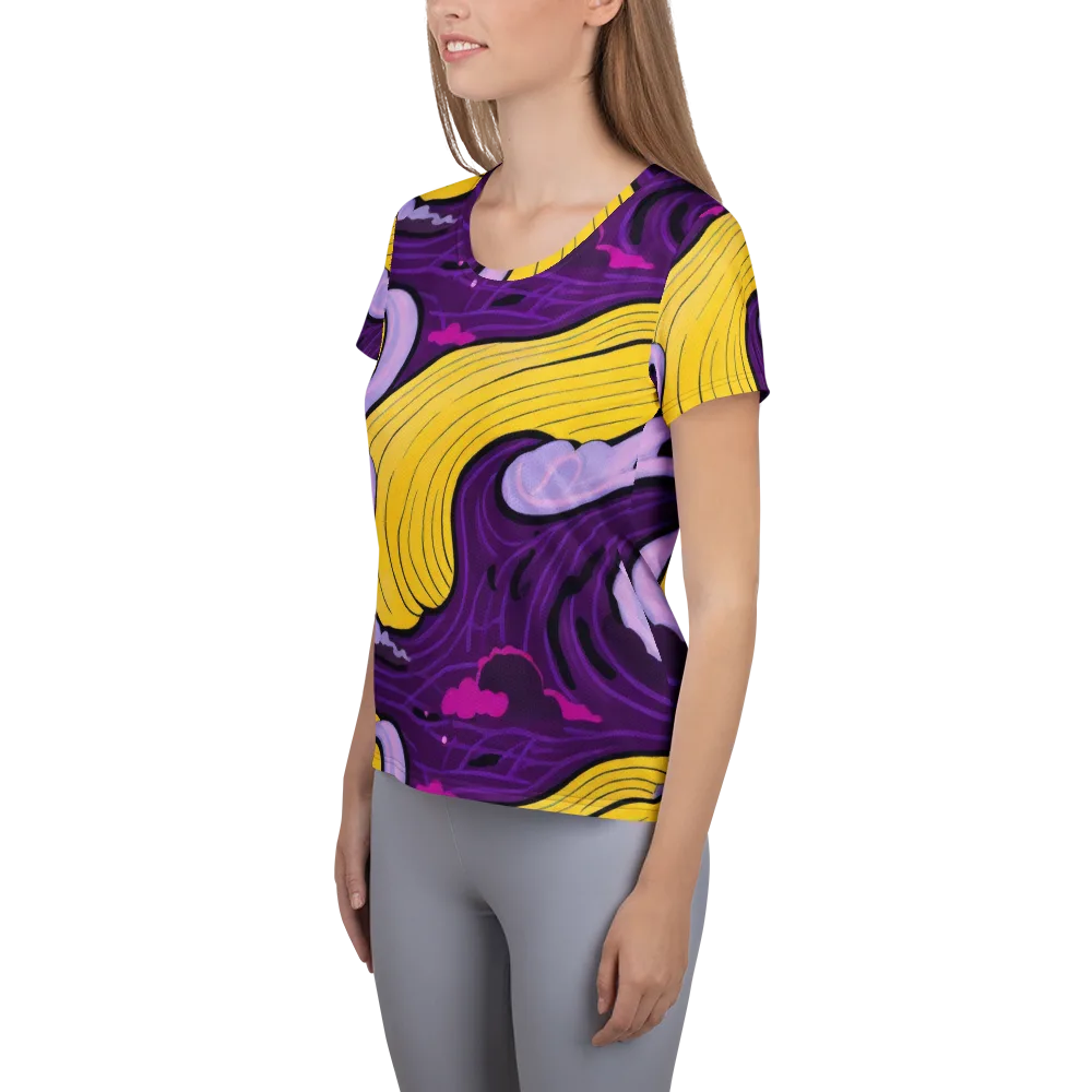 Neon Moonwash on Women's Athletic T-Shirt — Left