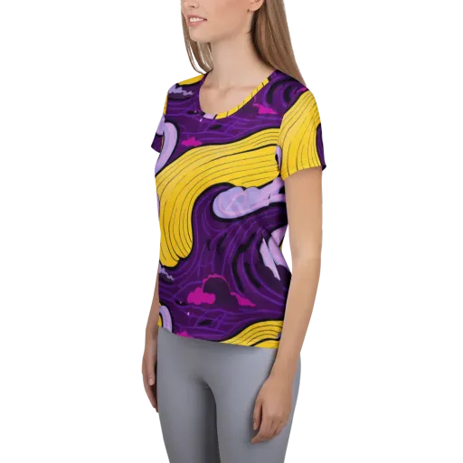 Neon Moonwash on a Women's Athletic T-Shirt