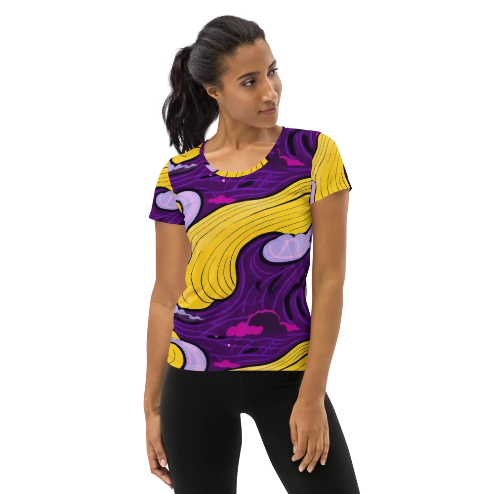 Neon Moonwash on Women's Athletic T-Shirt — Front