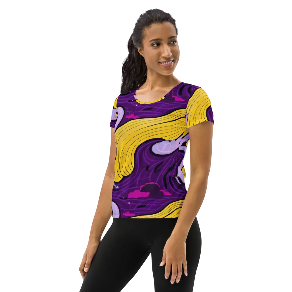 Neon Moonwash on Women's Athletic T-Shirt — Left