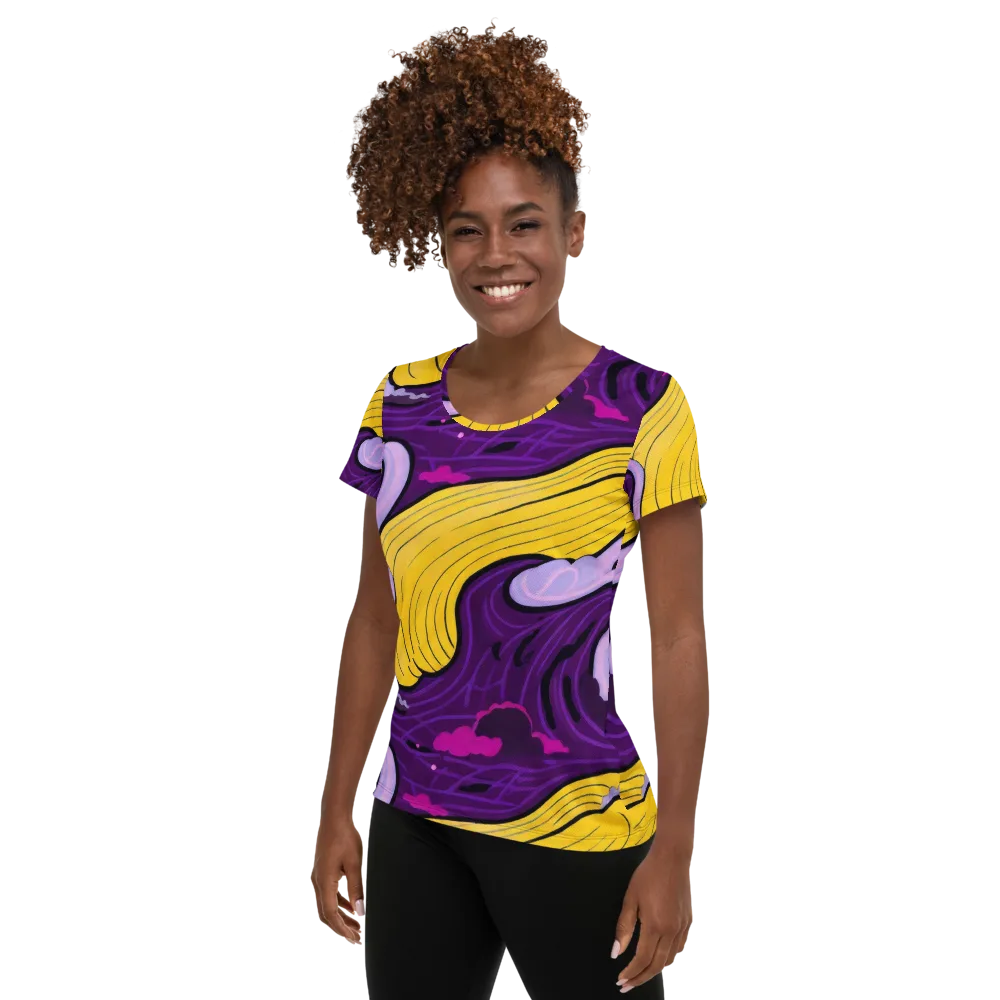 Neon Moonwash on Women's Athletic T-Shirt — Left