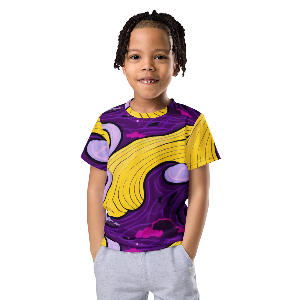 Neon Moonwash on Kids Crew Neck T-Shirt — Front