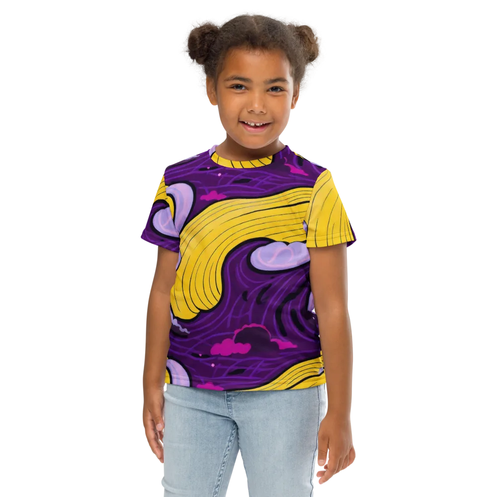 Neon Moonwash on Kids Crew Neck T-Shirt — Front