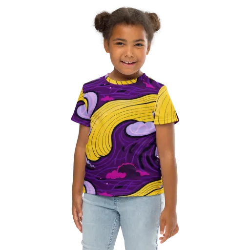 Neon Moonwash on a Kids Crew Neck T-Shirt
