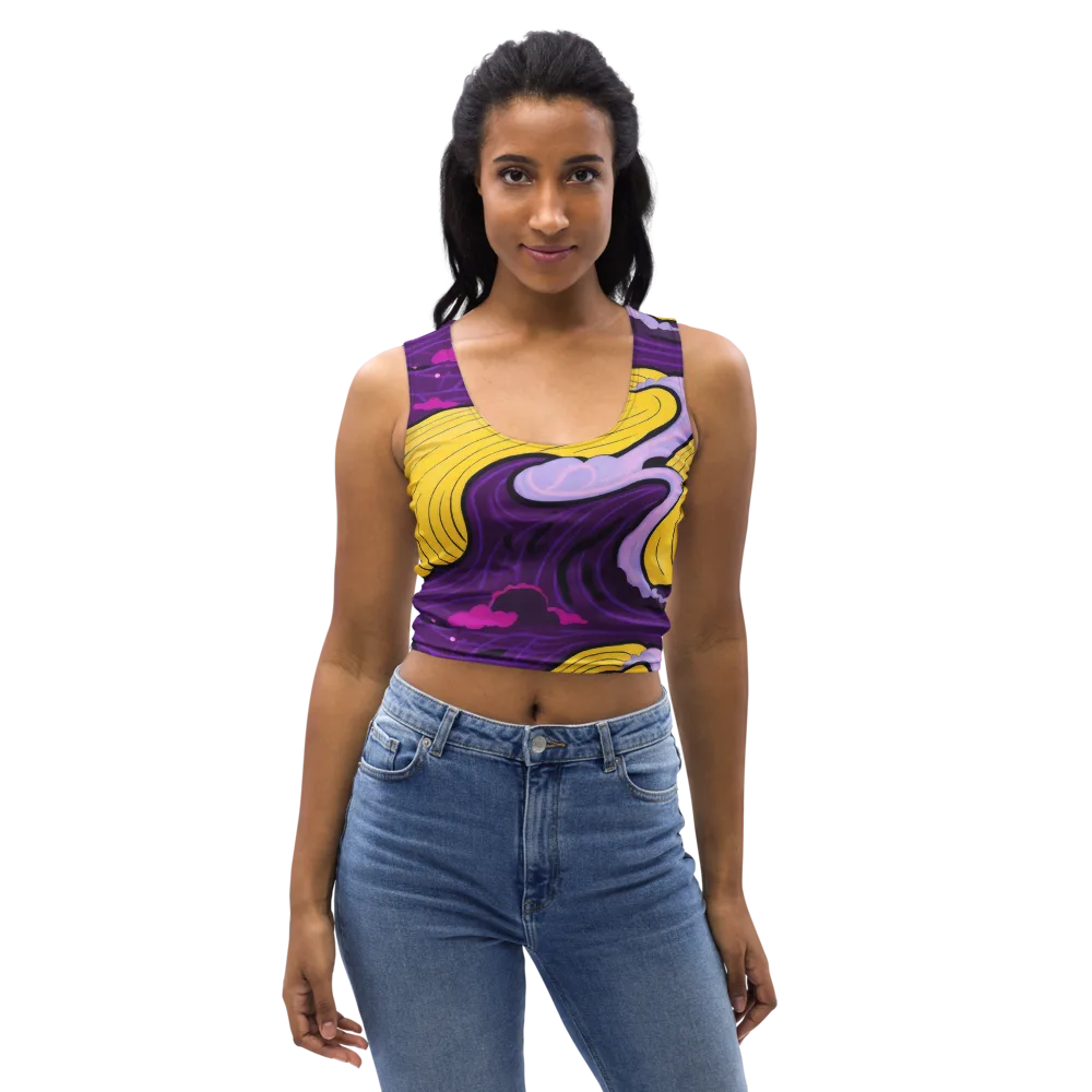 Neon Moonwash on Crop Top — Front