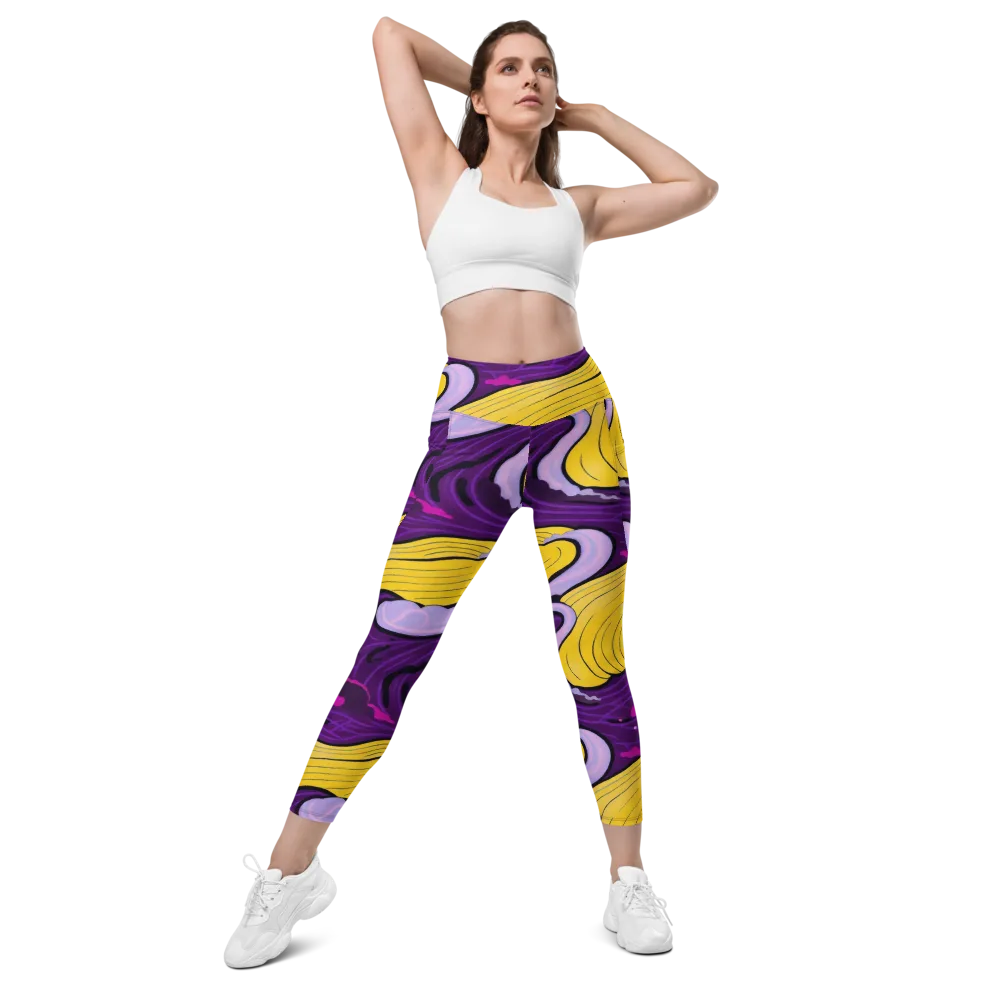 Neon Moonwash on Leggings with Pockets — Front