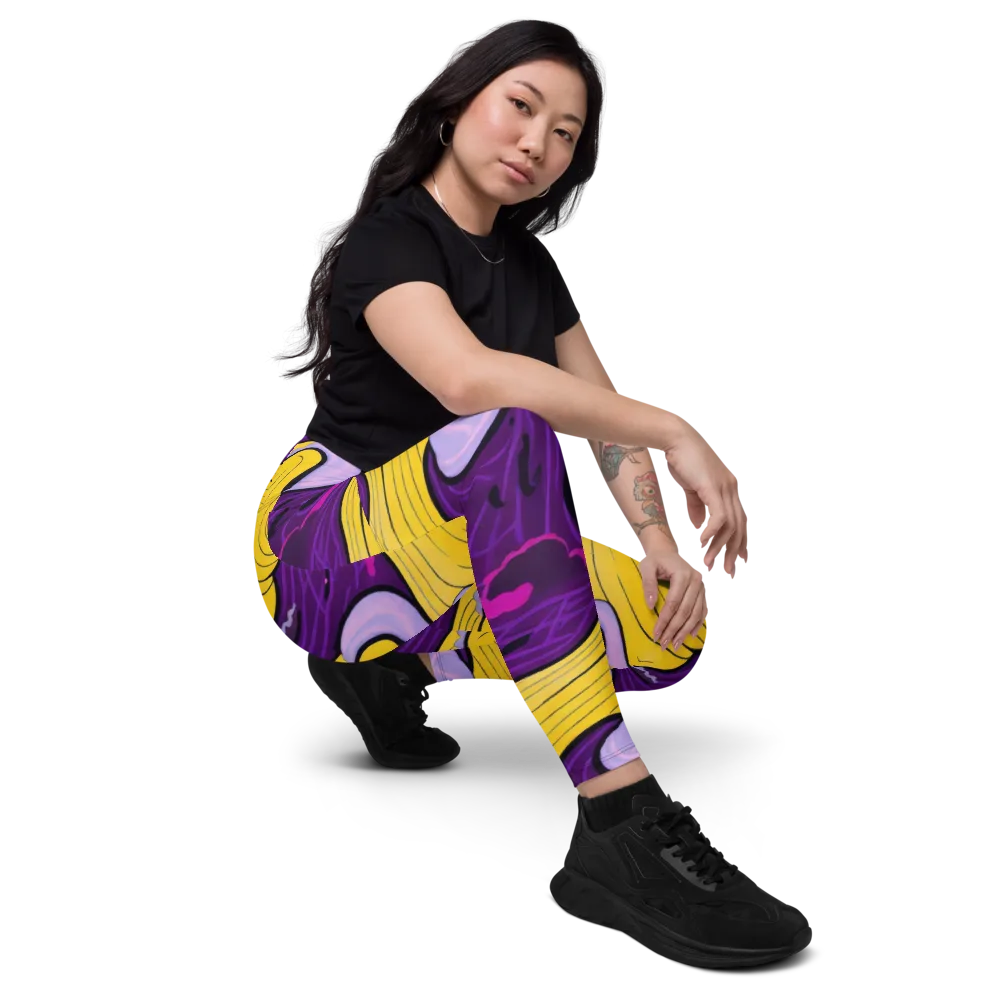 Neon Moonwash on Leggings with Pockets — Right Front