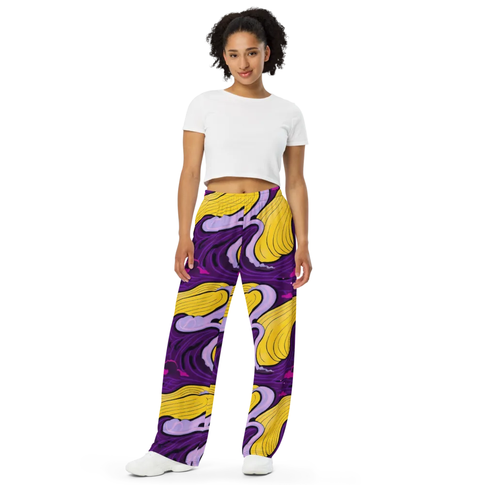 Neon Moonwash on Wide-Leg Pants — Front