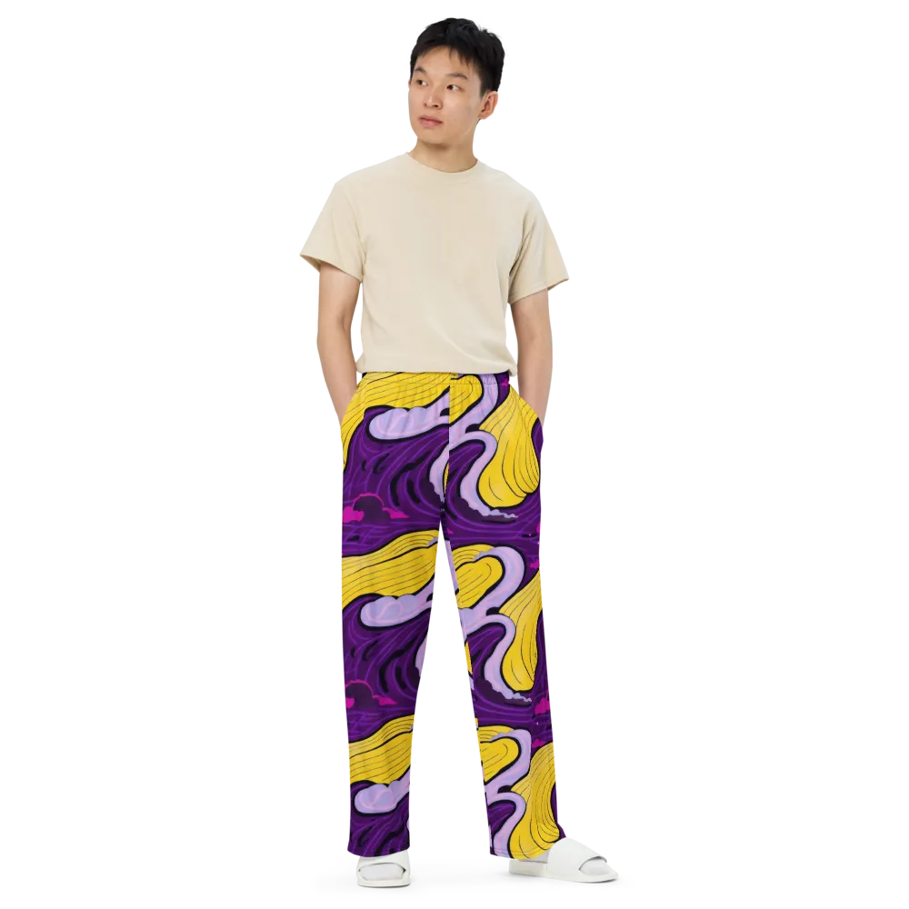 Neon Moonwash on Wide-Leg Pants — Front