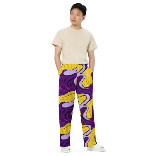 Neon Moonwash on a Wide-Leg Pants