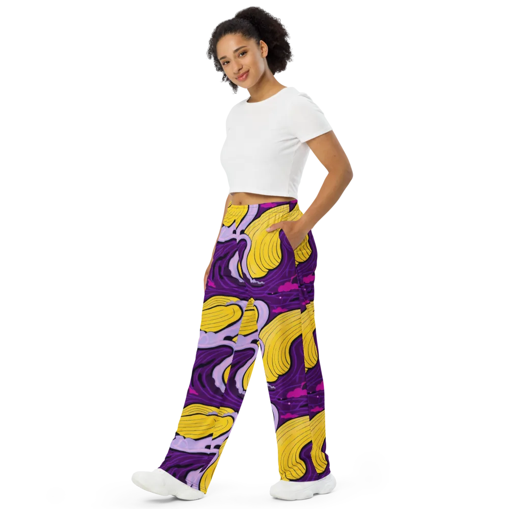 Neon Moonwash on Wide-Leg Pants — Left Front
