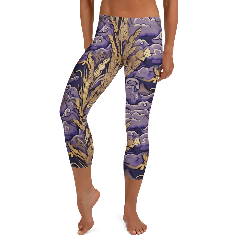 Amethyst Grain on Capri Leggings — Front