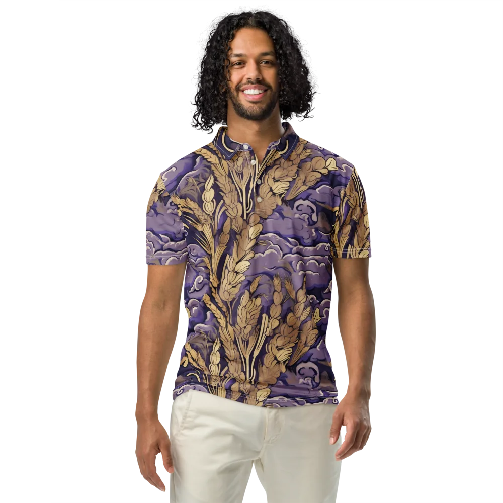 Amethyst Grain on Men's Slim Fit Polo Shirt — Front