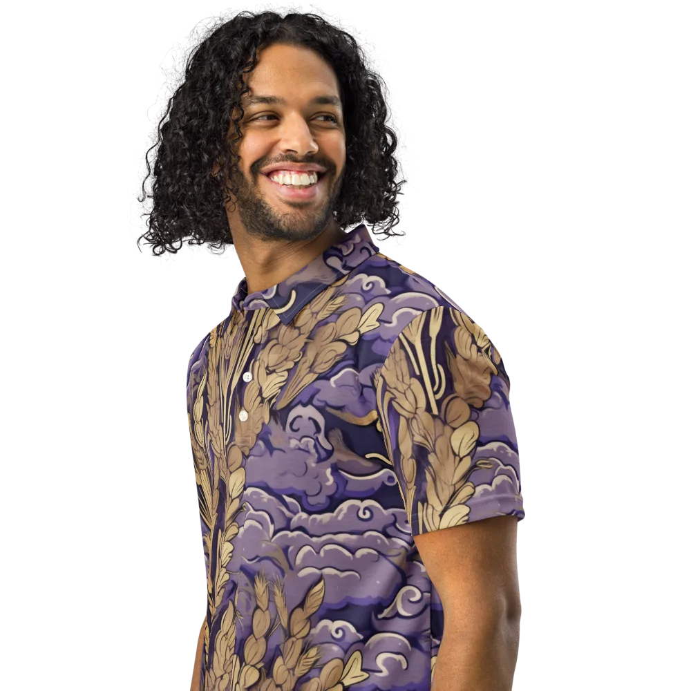 Amethyst Grain on Men's Slim Fit Polo Shirt — Left Front