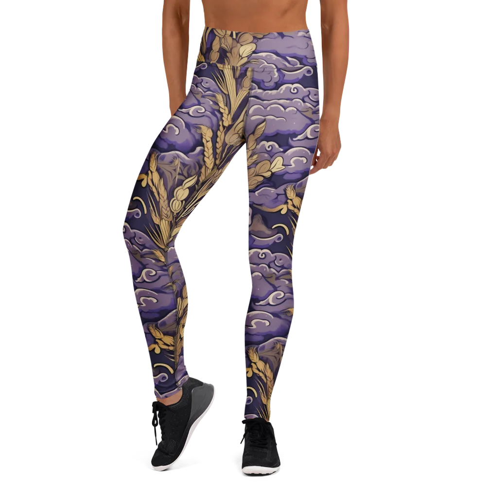 Amethyst Grain on Yoga Leggings — Front