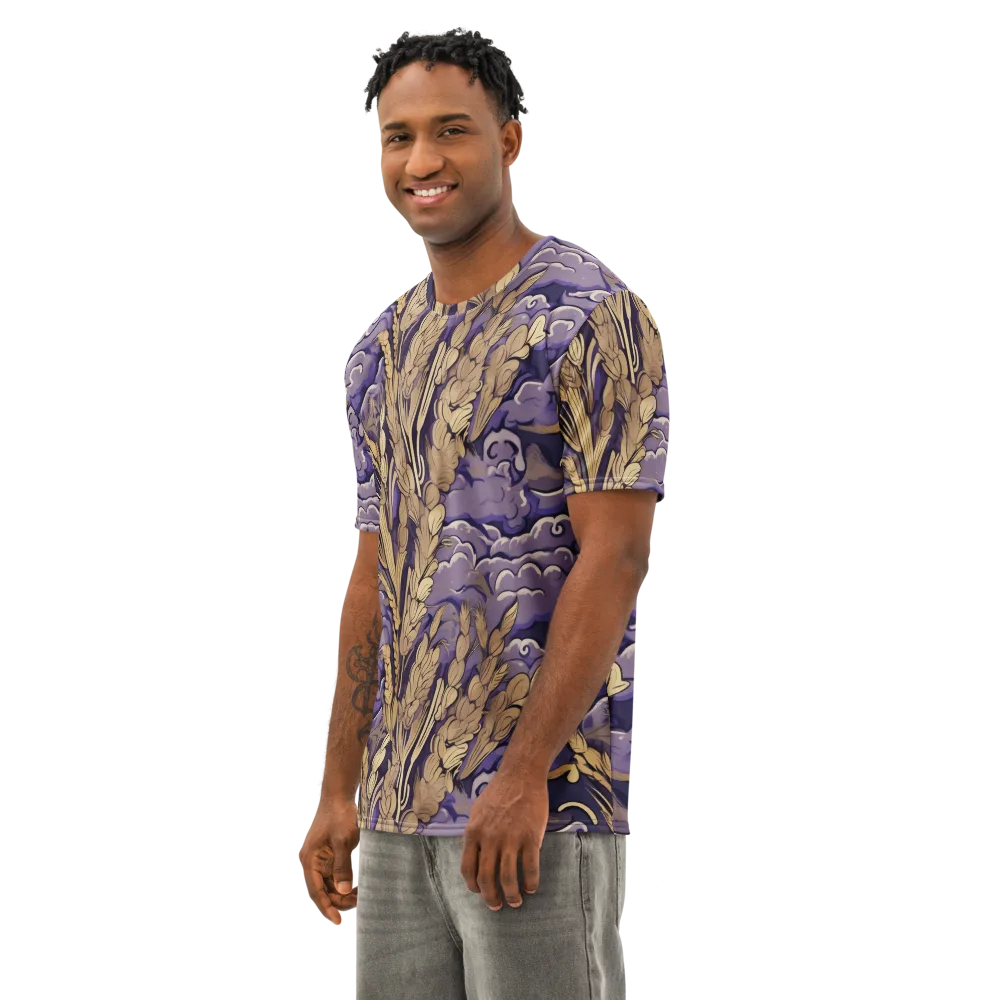 Amethyst Grain on Men's Cotton Crew Neck T-Shirt — Left Front