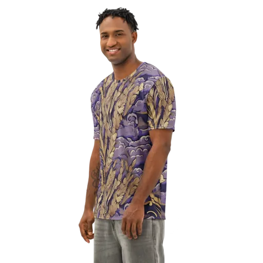 Amethyst Grain on a Men's Cotton Crew Neck T-Shirt