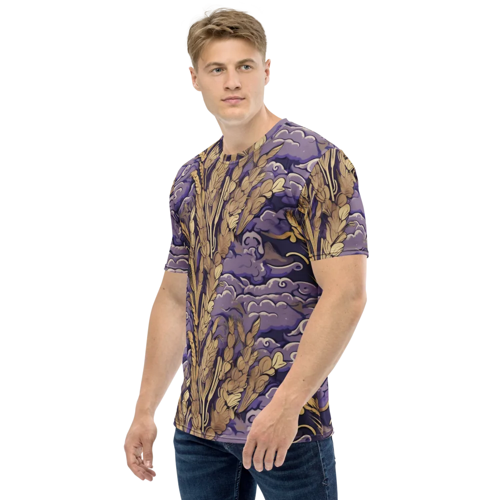 Amethyst Grain on Men's Crew Neck T-Shirt — Left