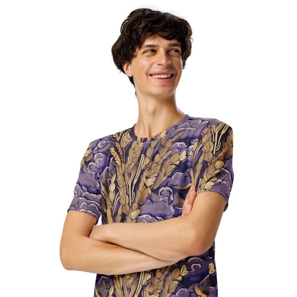 Amethyst Grain on Men's Crew Neck T-Shirt — Left Front