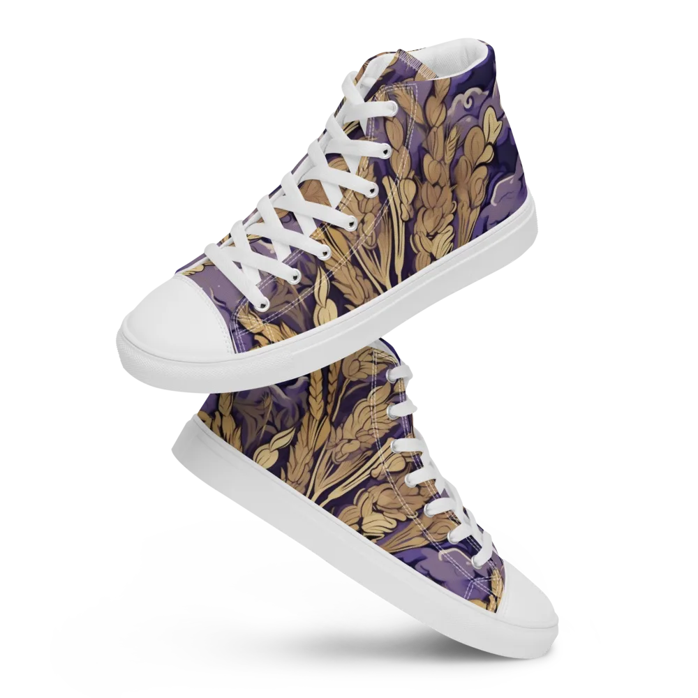 Amethyst Grain on Men's High Top Canvas Shoes — Front