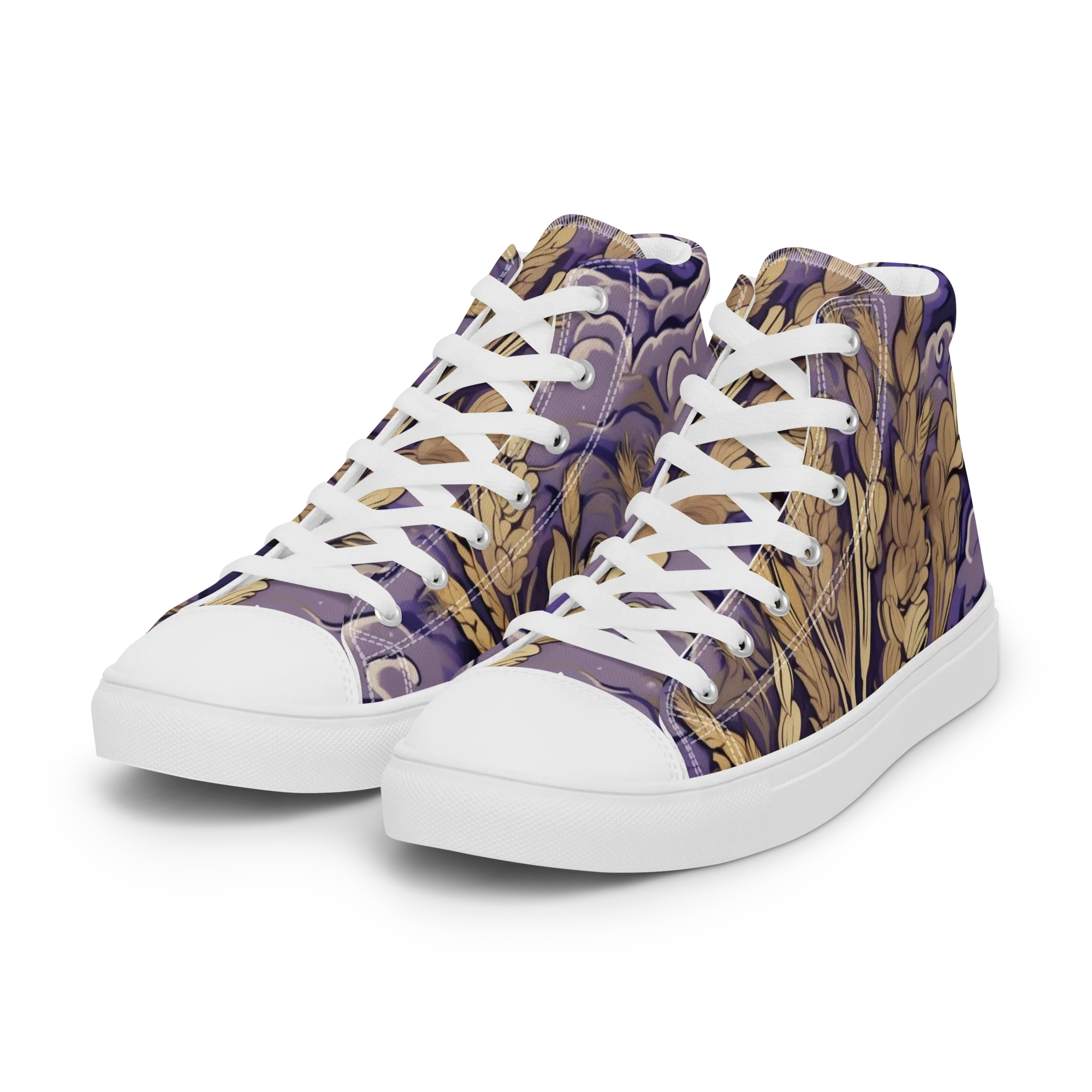 Amethyst Grain on Women's High Top Canvas Shoes — Left Front