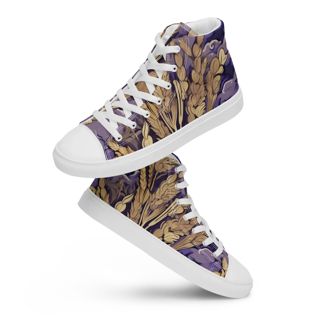 Amethyst Grain on Women's High Top Canvas Shoes — Front