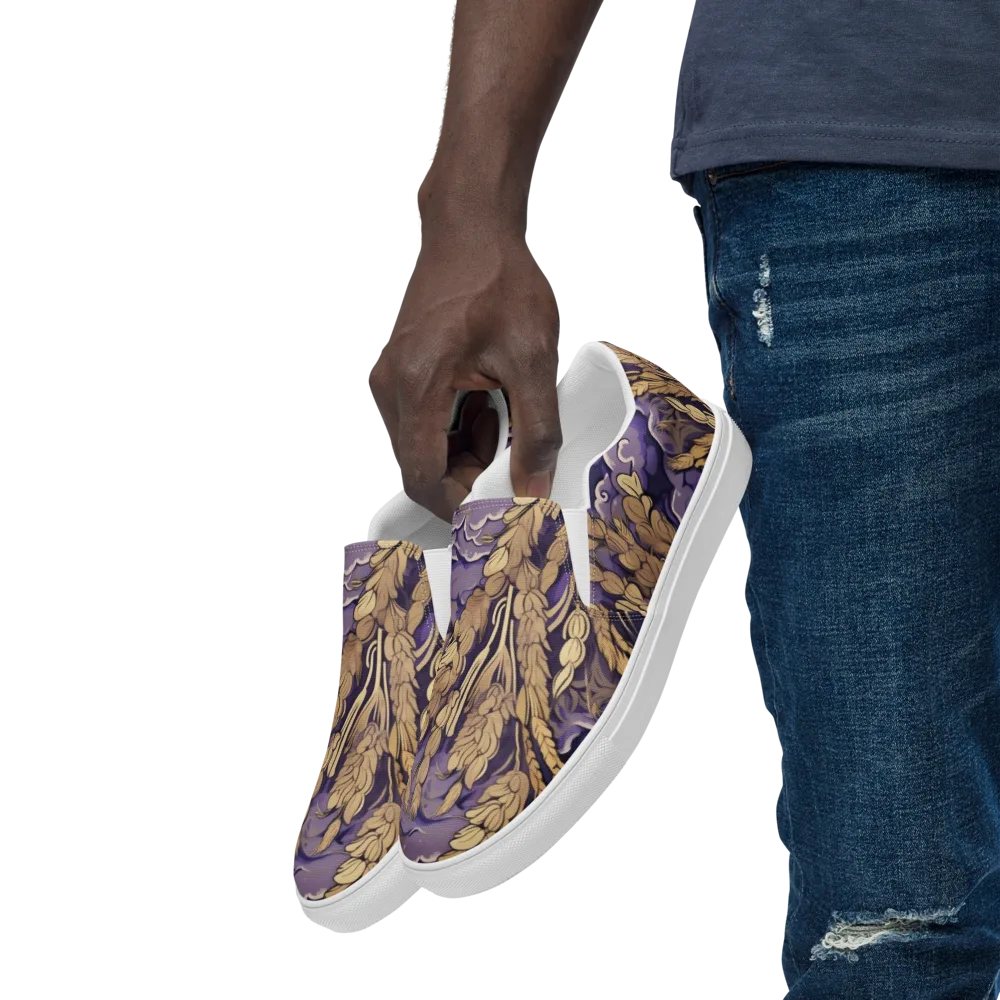 Amethyst Grain on Men's Slip-On Canvas Shoes — Left Front