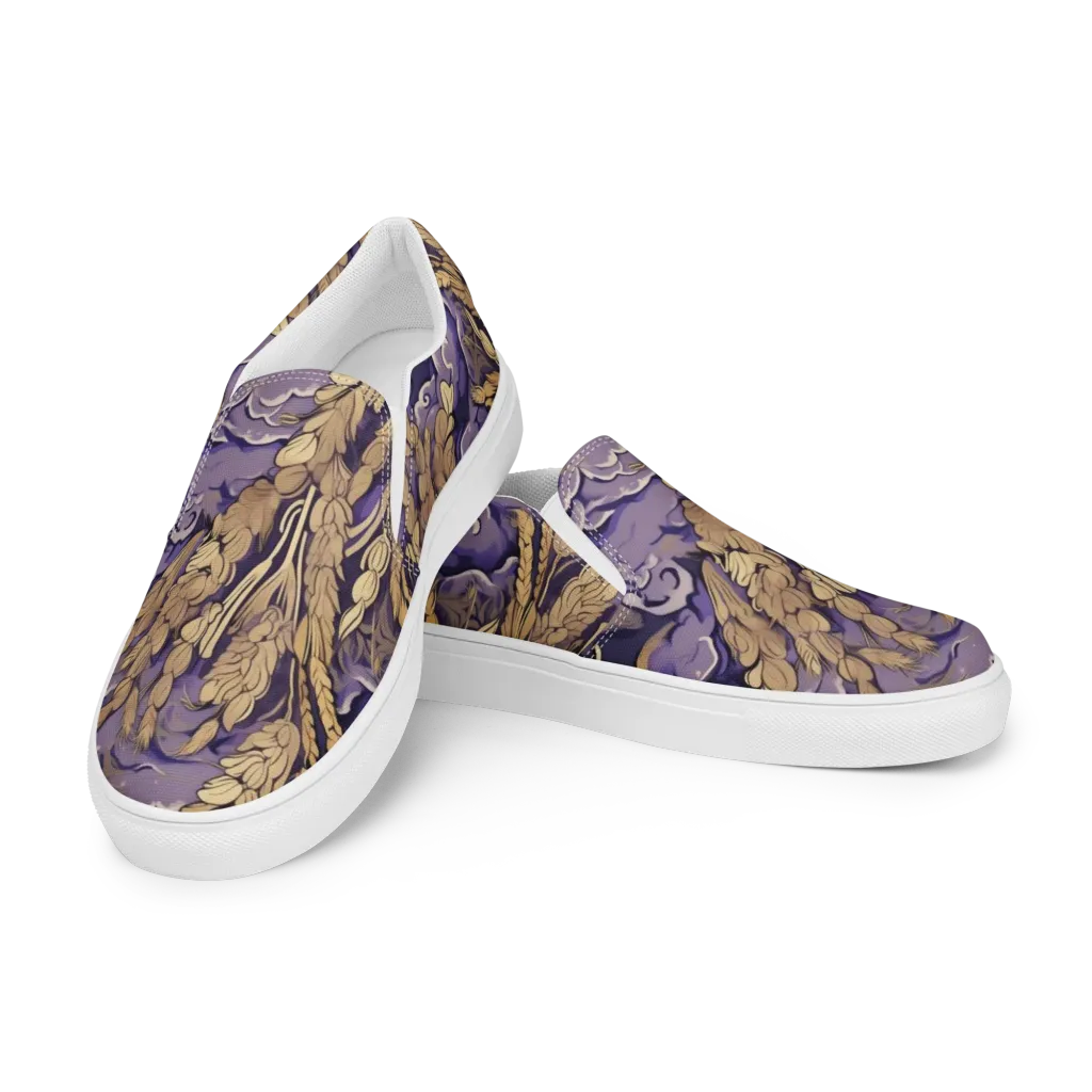 Amethyst Grain on Women's Slip-On Canvas Shoes — Left Front