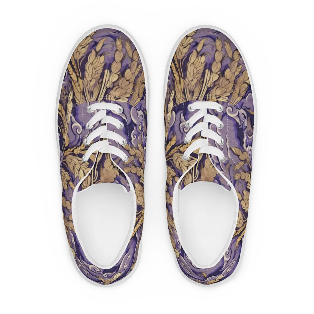 Amethyst Grain on Men's Lace-Up Canvas Shoes — Front