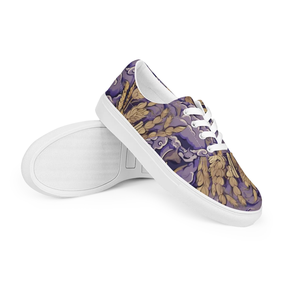 Amethyst Grain on Men's Lace-Up Canvas Shoes — Right Front