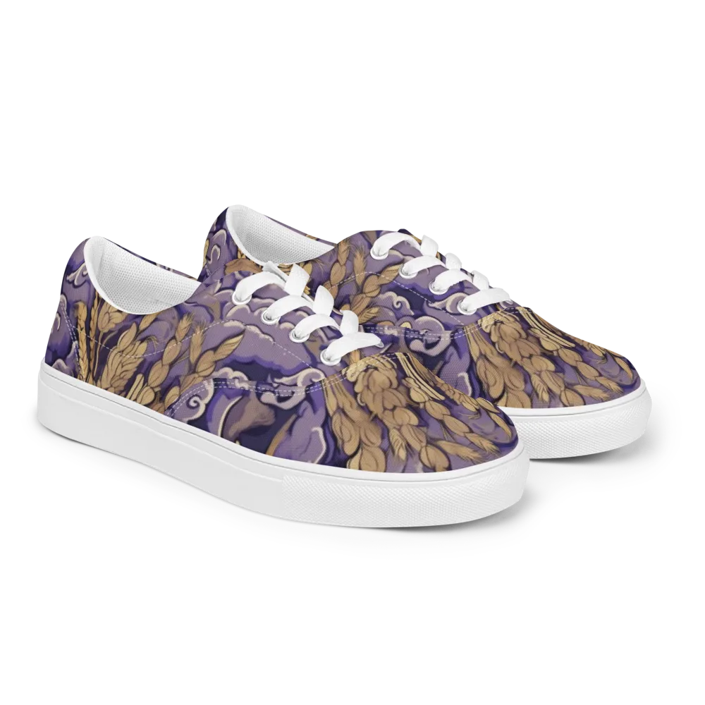 Amethyst Grain on Men's Lace-Up Canvas Shoes — Right Front