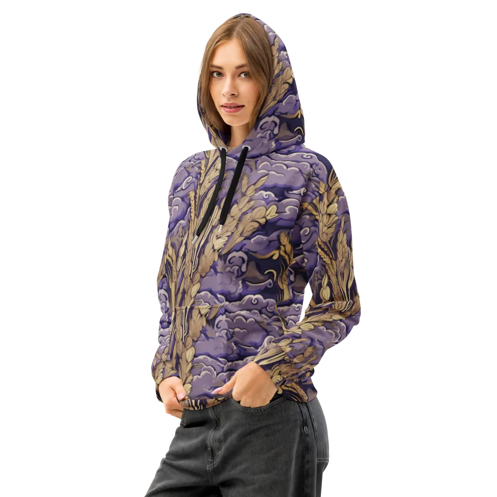 Amethyst Grain on Cotton Hoodie — Left Front
