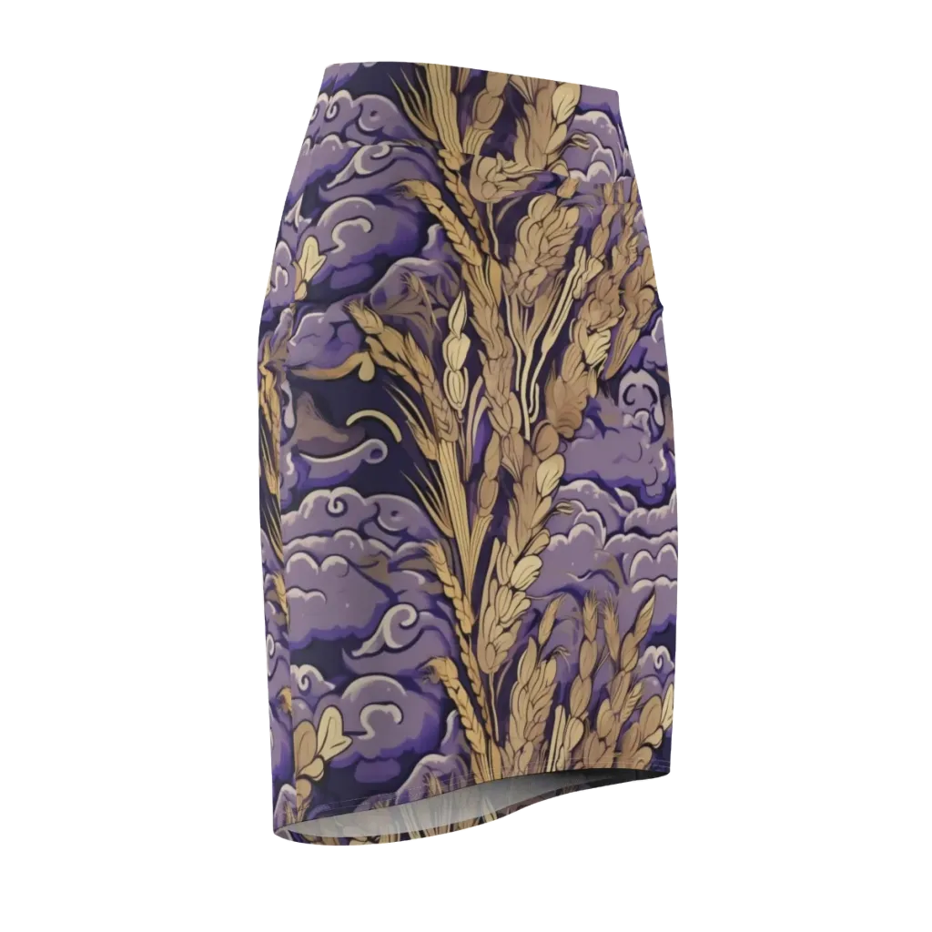 Amethyst Grain on Pencil Skirt — Front Side