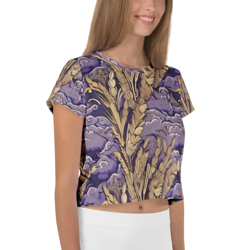 Amethyst Grain on a Crop Tee