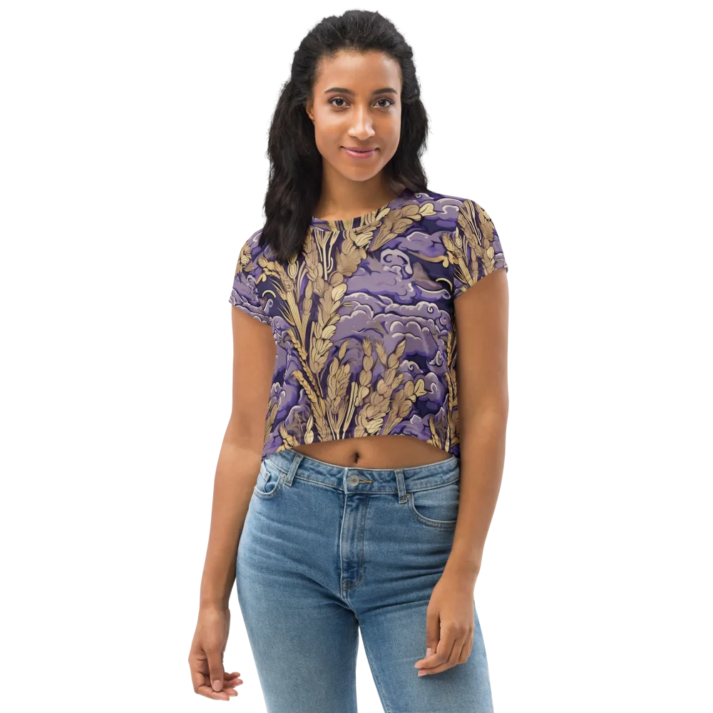 Amethyst Grain on Crop Tee — Front