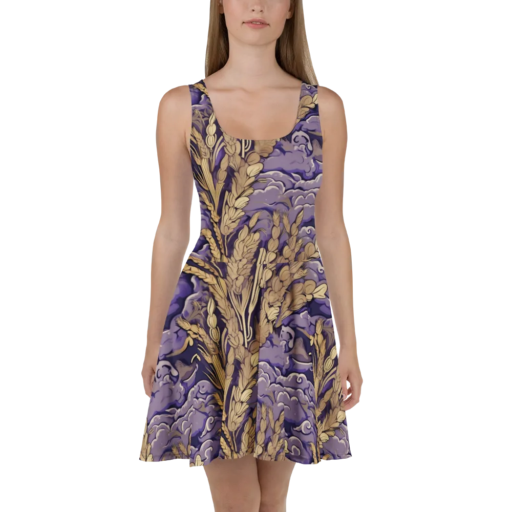 Amethyst Grain on Skater Dress — Front