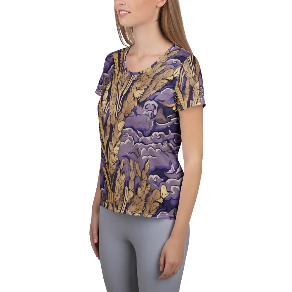 Amethyst Grain on Women's Athletic T-Shirt — Left