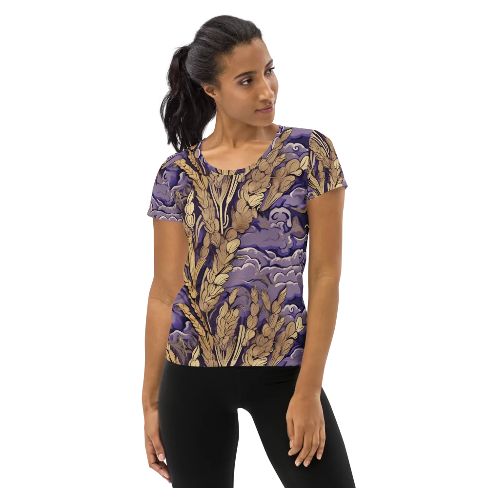 Amethyst Grain on Women's Athletic T-Shirt — Front